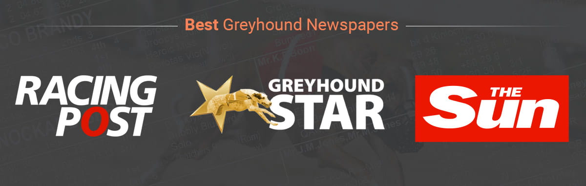 The logos representing the most prestigious greyhound betting publications