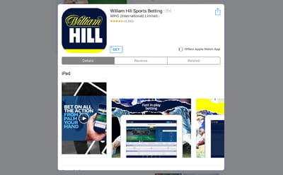 The William Hill mobile app download portal at the app store