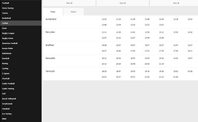 Selecting markets at MoPlay greyhounds 