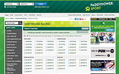 Paddy Power greyhounds platform