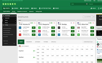 The Unibet greyhound platform